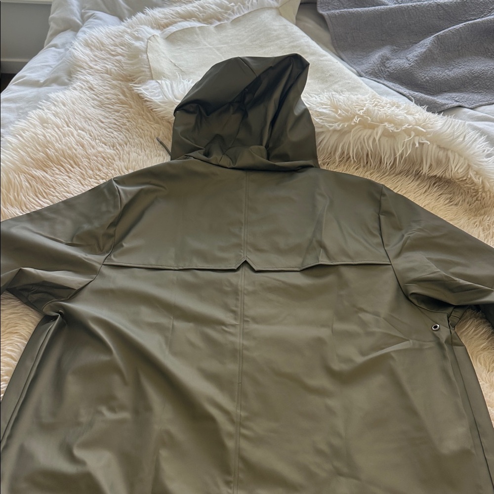 Rains Olive Green Raincoat - Picture 3 of 10